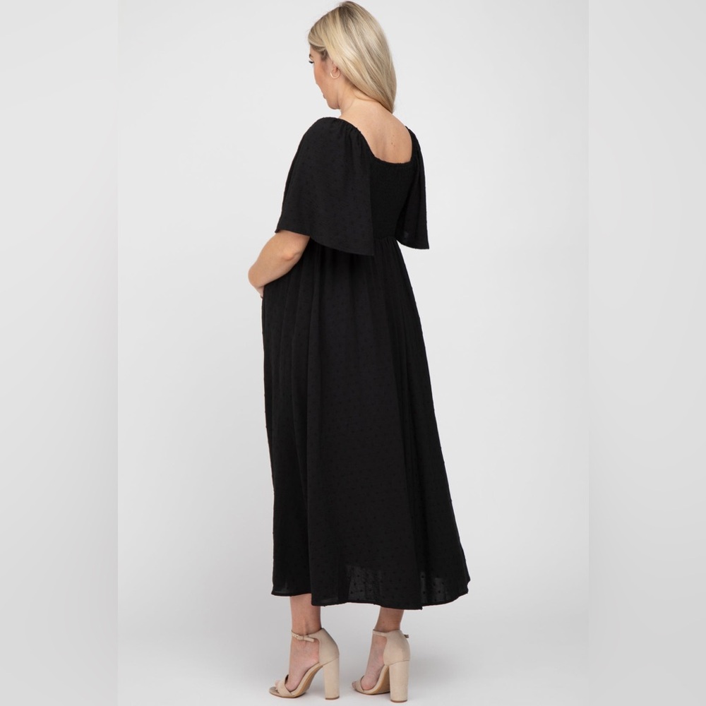 Pinkblush Dot Texture Flutter Sleeve Front Tie Mi… - image 4